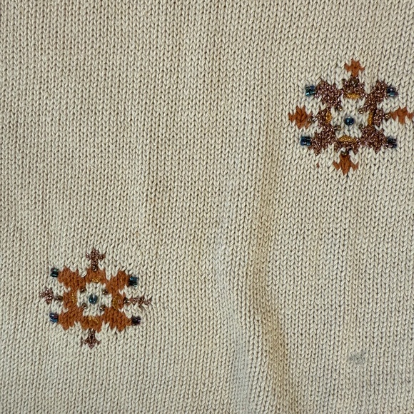 Vintage 90s Knit Beaded Sweater - Picture 5 of 10